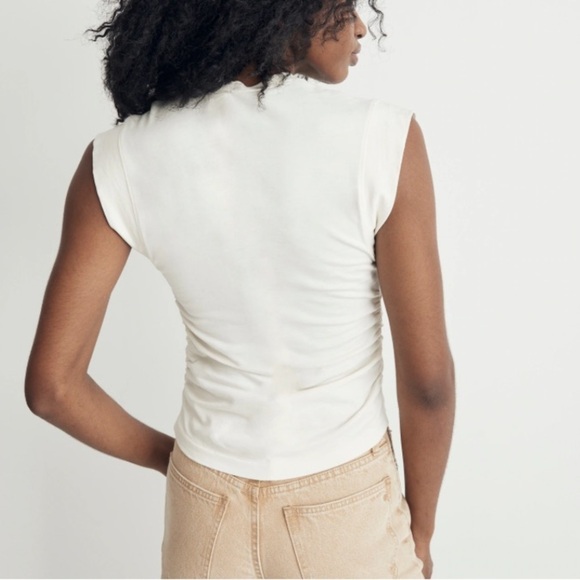 Madewell XXS Side-Cinch Muscle Tee Ivory Off White - Picture 2 of 8